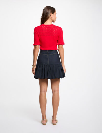 Trui met korte mouwen rood vrouw