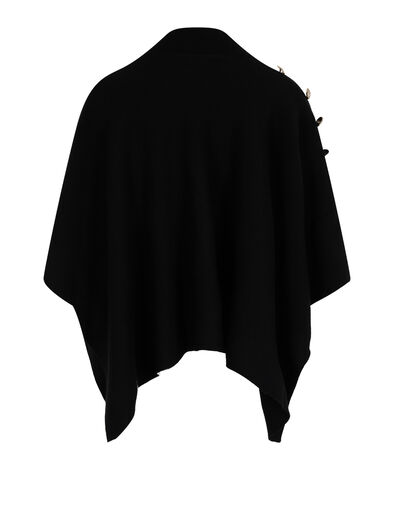 Cape met opstaande kraag zwart vrouw