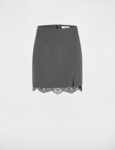 Jupe courte ajustée gris moyen femme