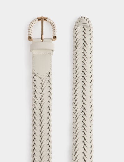 Ceinture tressée ivoire femme