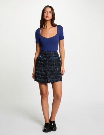 Jupe courte ajust&eacute;e multicolore femme