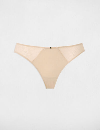 Lage taille kanten slip beige vrouw