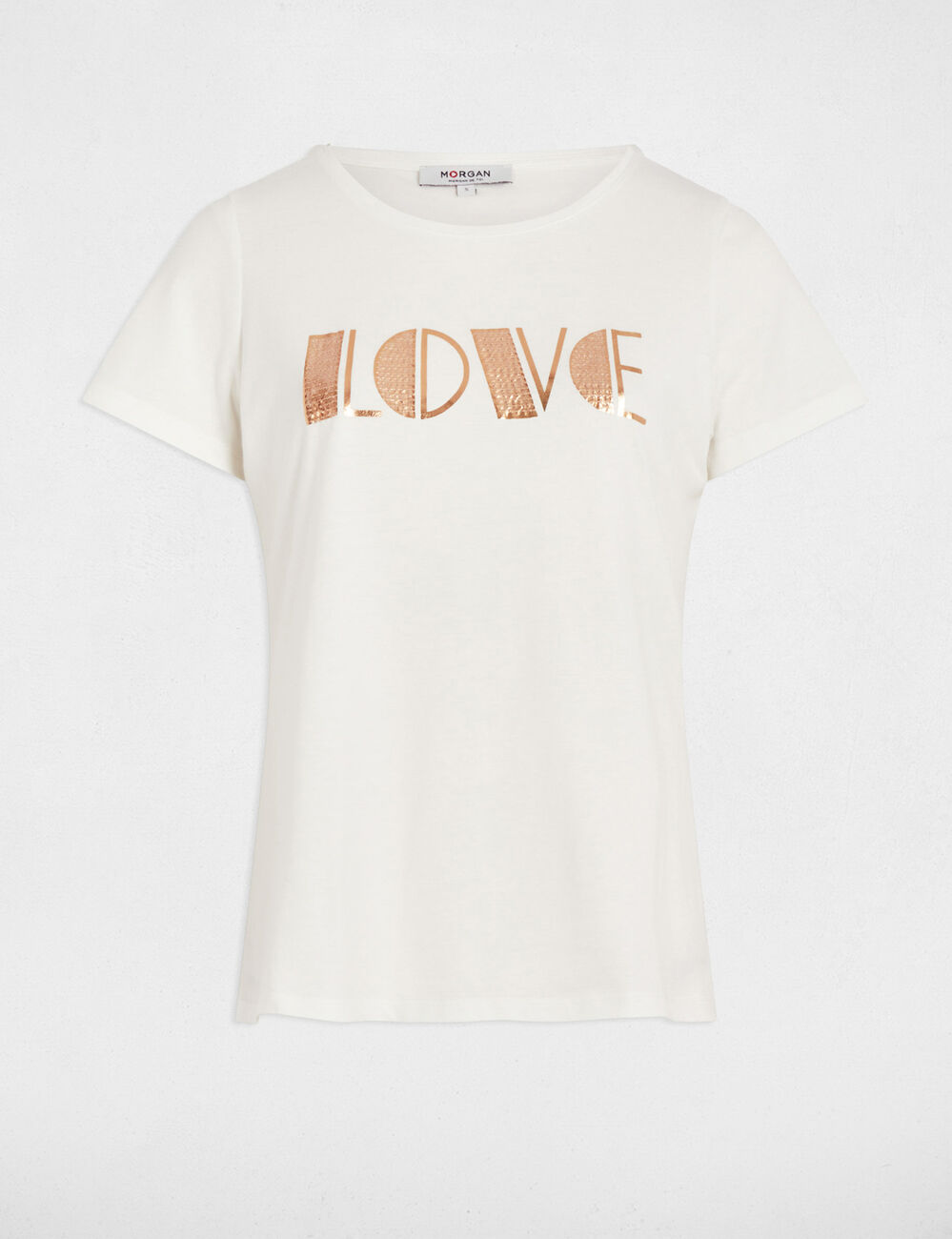 T-shirt met opschrift helder wit vrouw