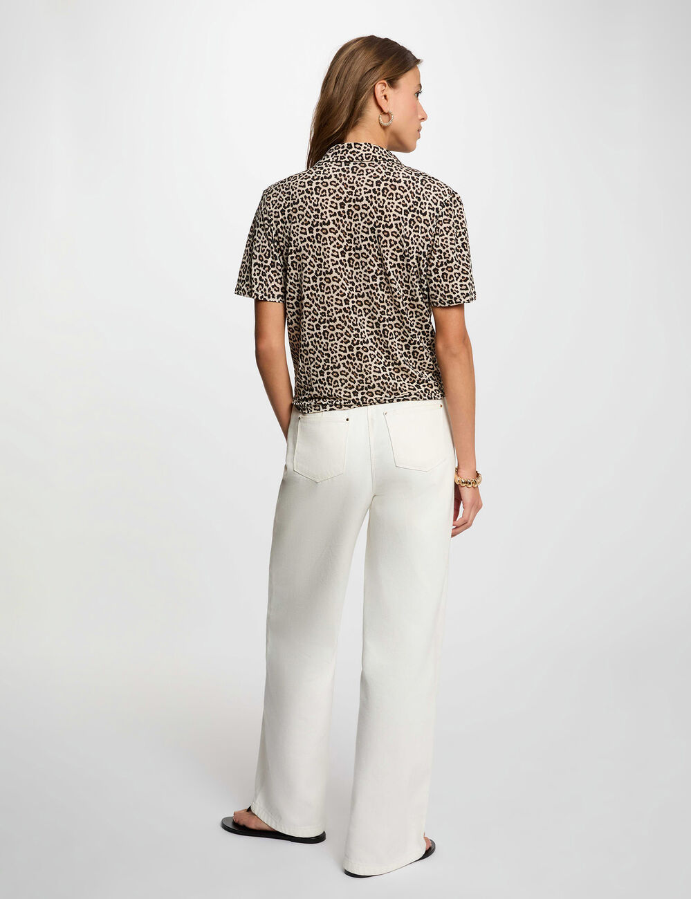 Geknoopte blouse met reverskraag meerkleurig vrouw