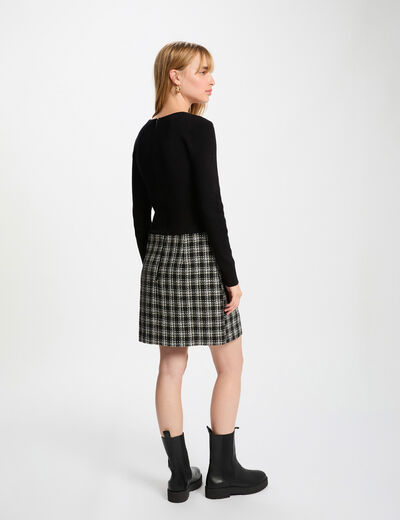 Robe courte ajustée noir femme