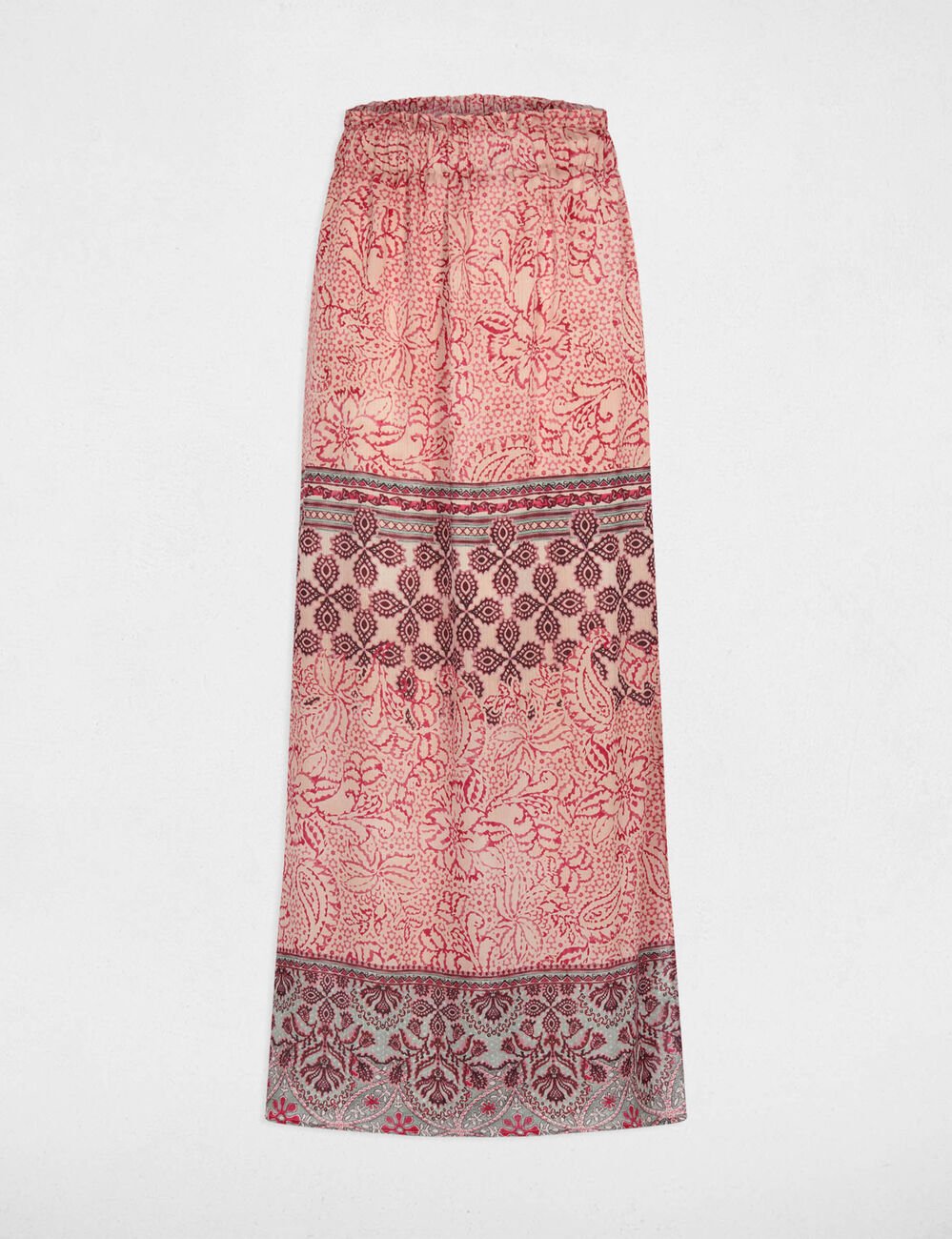 Jupe longue fluide multicolore femme