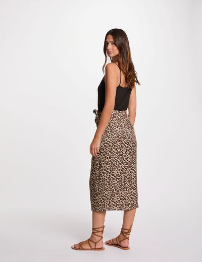 Midi-rok met print meerkleurig vrouw