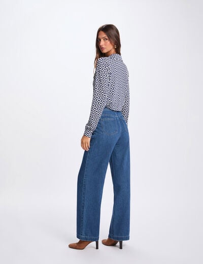 T-shirt col à revers blanc femme