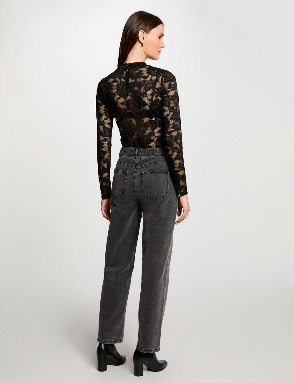 Lange mouwen T-shirt zwart vrouw