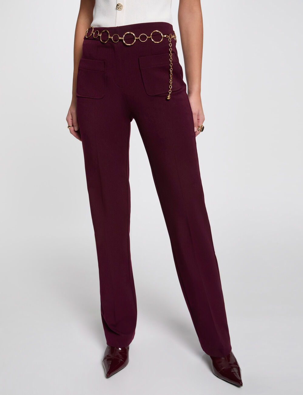 Bootcut broek pruim vrouw