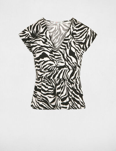 T-shirt met zebraprint meerkleurig vrouw