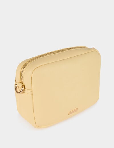 Sac bandouli&egrave;re similicuir jaune pastel femme