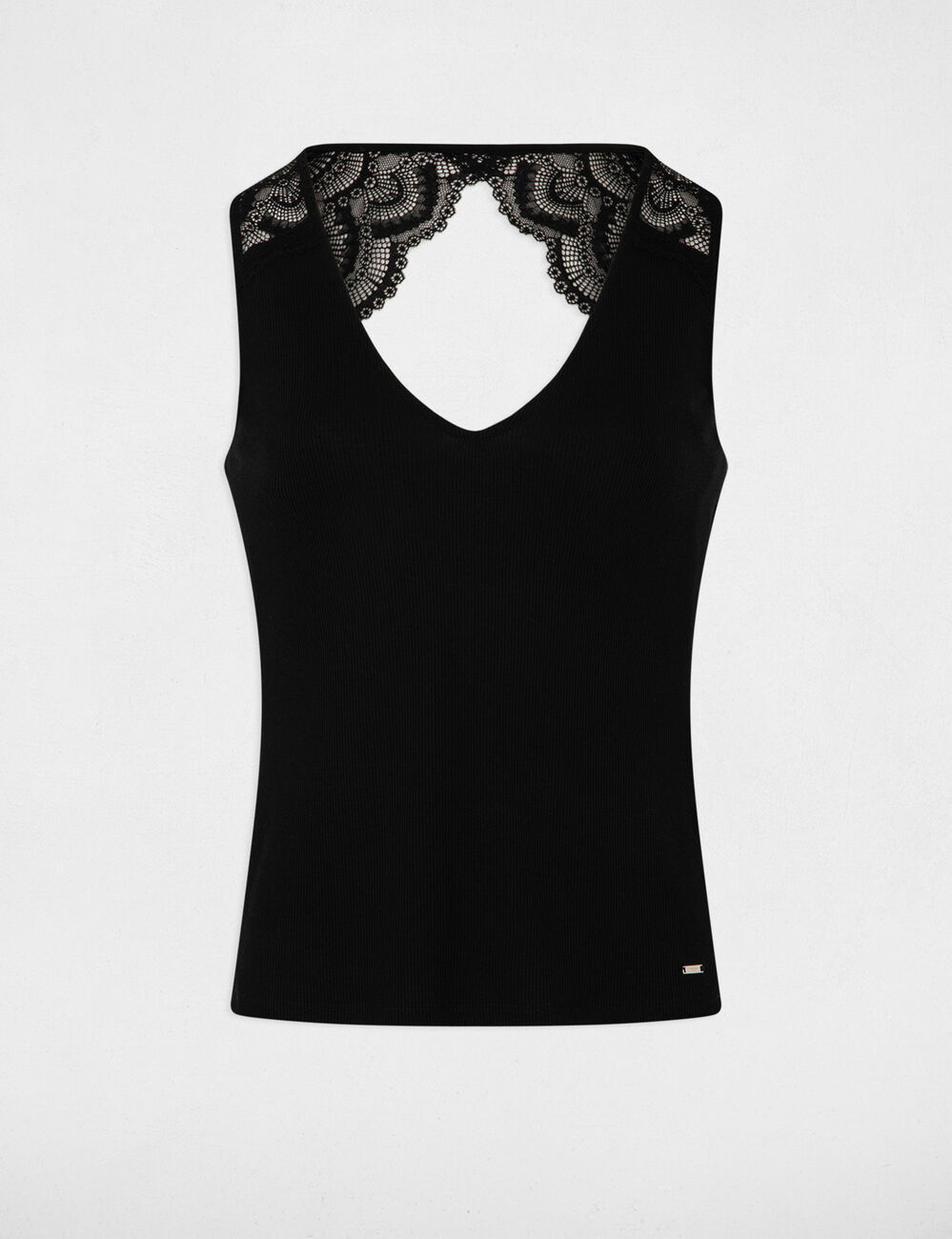 Débardeur à dentelle noir femme