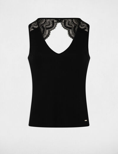 Débardeur à dentelle noir femme