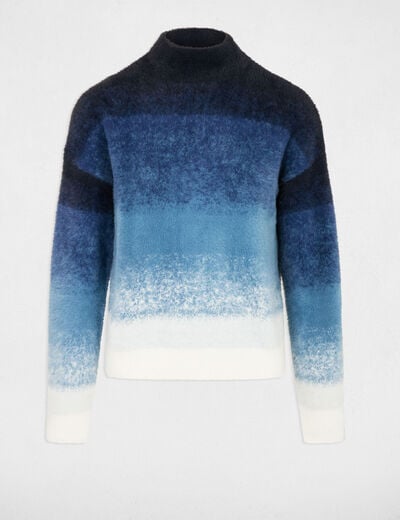Trui met hoge hals bleu vrouw