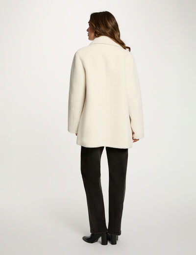 manteau court fausse fourrure ivoire femme Manteau court fausse fourrure ivoire femme