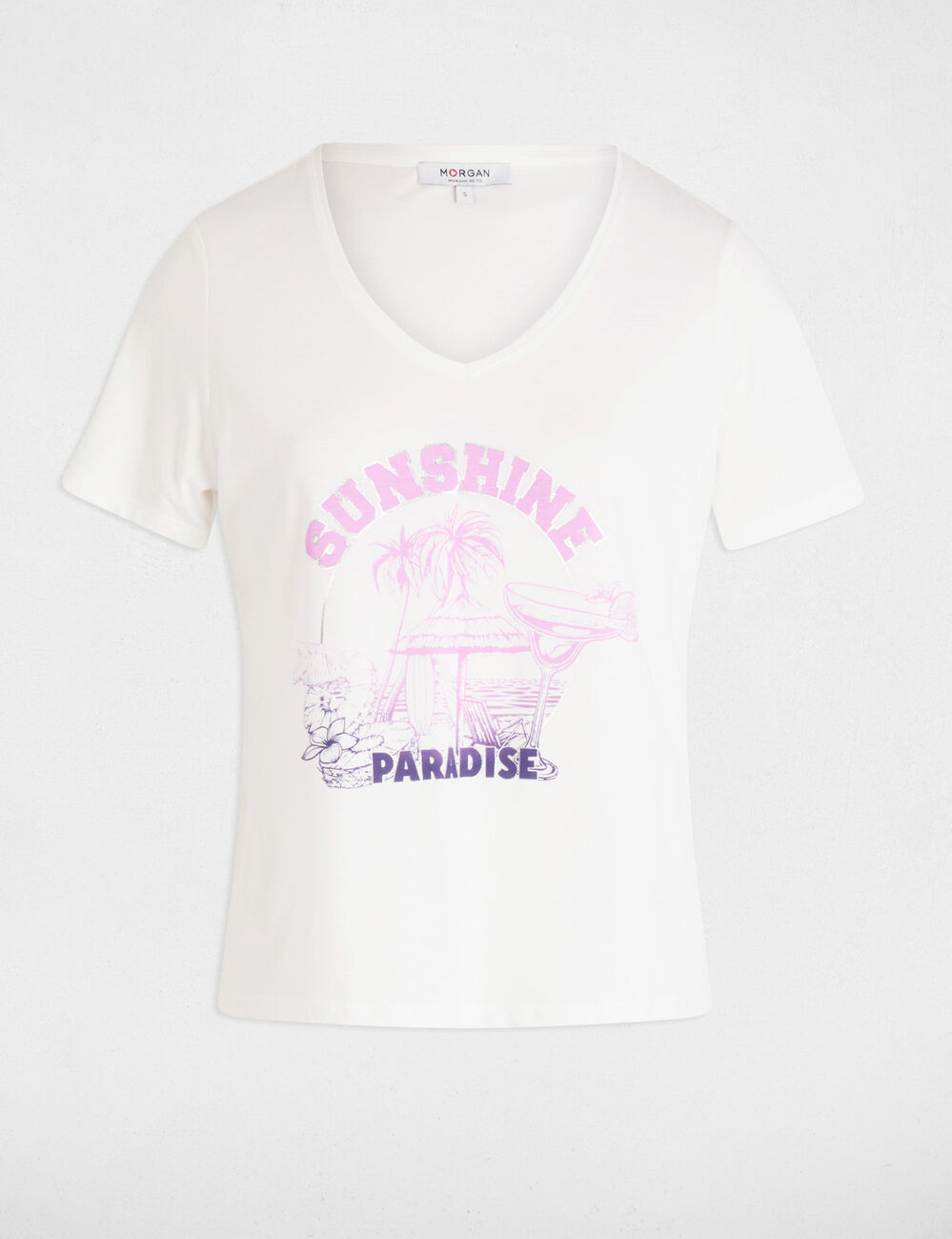 T-shirt met opschrift helder wit vrouw