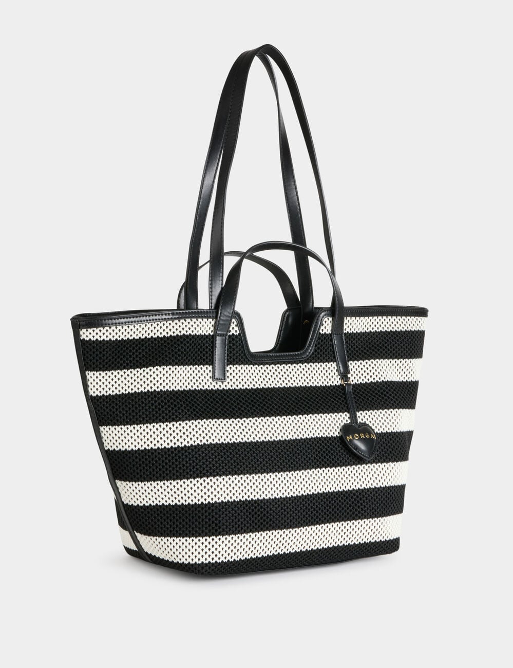 Geweven shopper helder wit vrouw