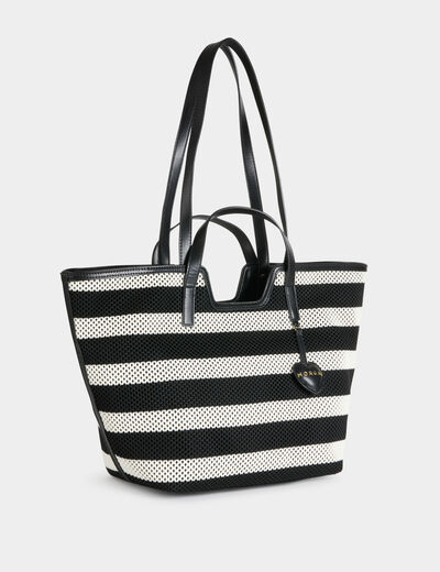 Geweven shopper helder wit vrouw