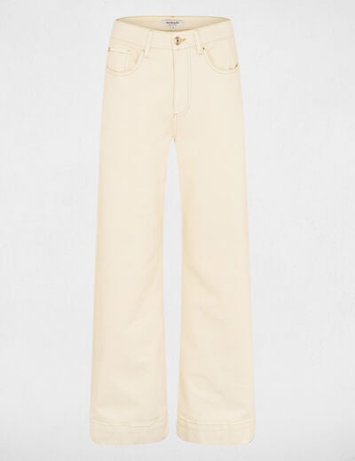 Jean large beige femme