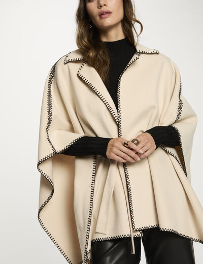 Cape ceinturée ivoire femme