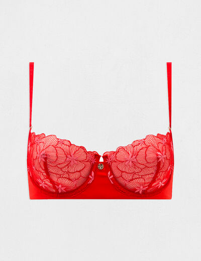 Soutien-gorge armatures rouge femme