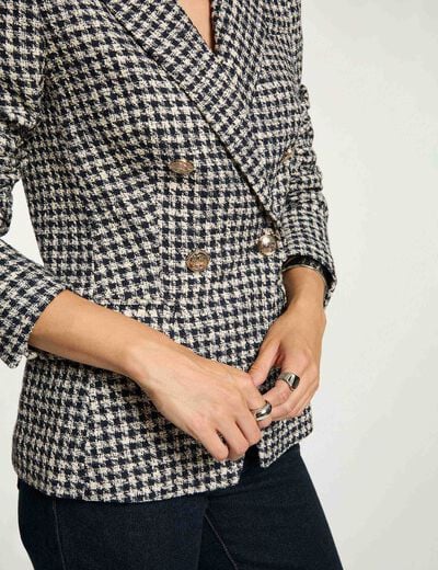 Rechte blazer met reverskraag meerkleurig vrouw