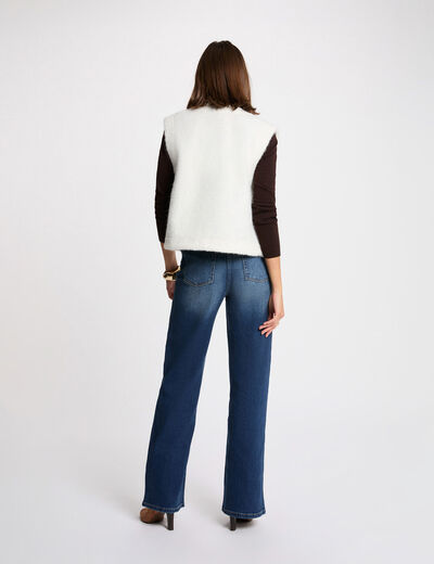 Veste sans manches ivoire femme