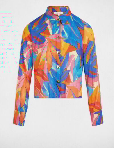 Chemise manche longues multicolore femme
