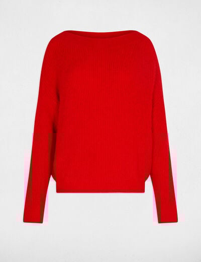 Pull col rond rouge femme