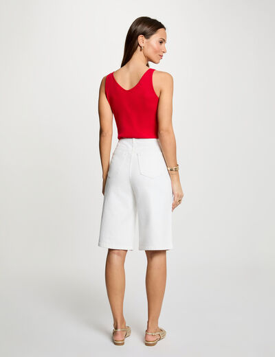 Getailleerde V-hals tanktop rood vrouw