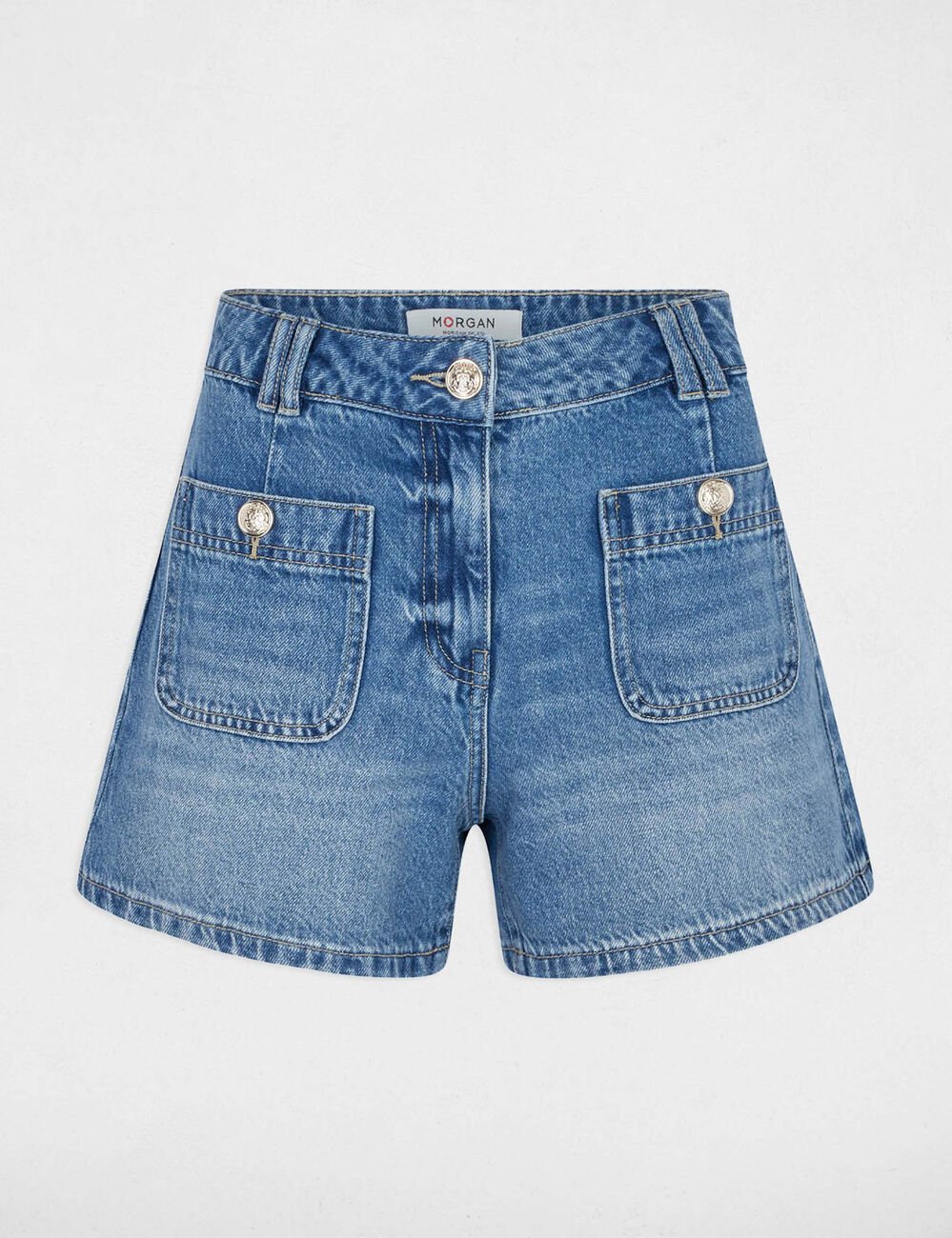 Short slim en jean denim stone femme