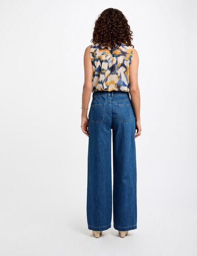 Mouwloze blouse meerkleurig vrouw