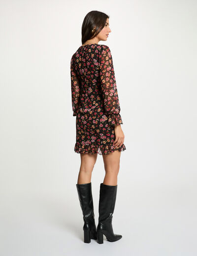 Robe courte ajust&eacute;e multicolore femme