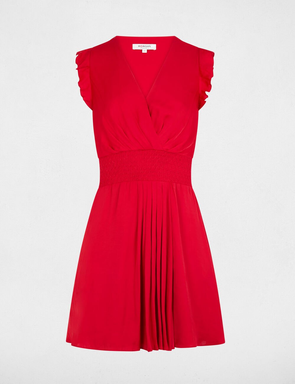 Robe courte fluide rouge femme