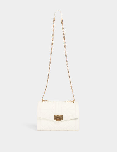 Sac pochette matelassé blanc femme