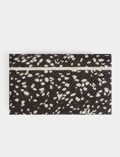 Foulard plissé à pois noir femme