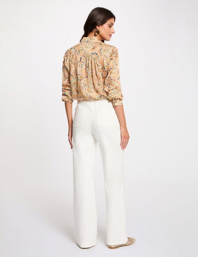 Top satin col &agrave; revers multicolore femme