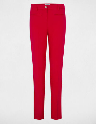 Skinny broek met figuurnaden medium rood vrouw