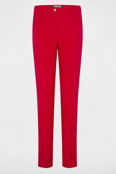 Pantalon ajusté à pinces rouge moyen femme