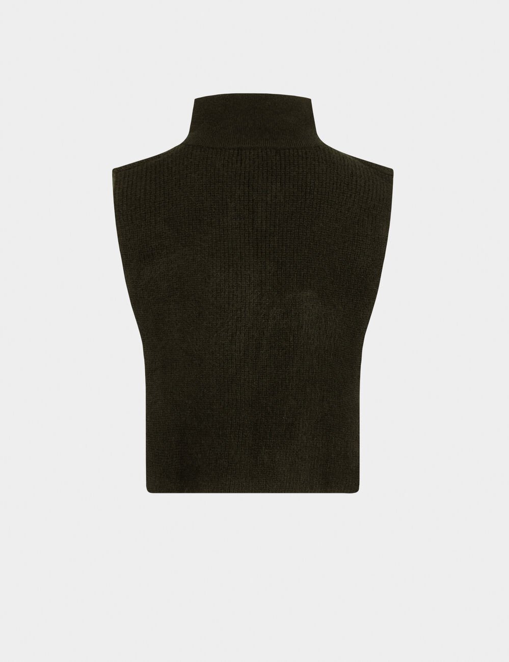 Poncho col zippé noir femme