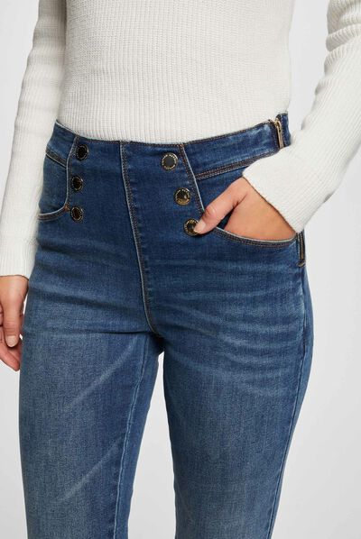 Jeans skinny 7/8ème à pont jean stone femme