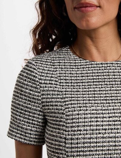 Korte, uitlopende jurk meerkleurig vrouw