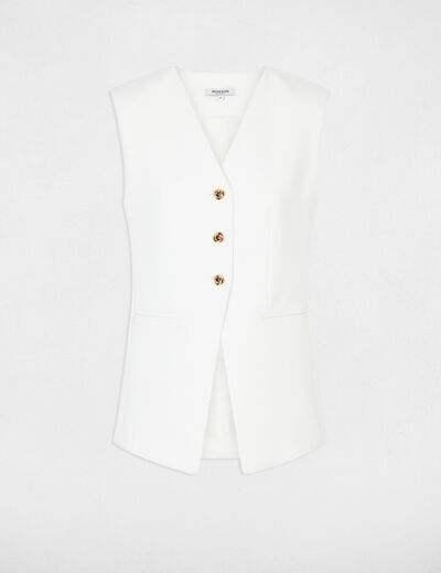 Veste sans manches ajust&eacute;e blanc femme