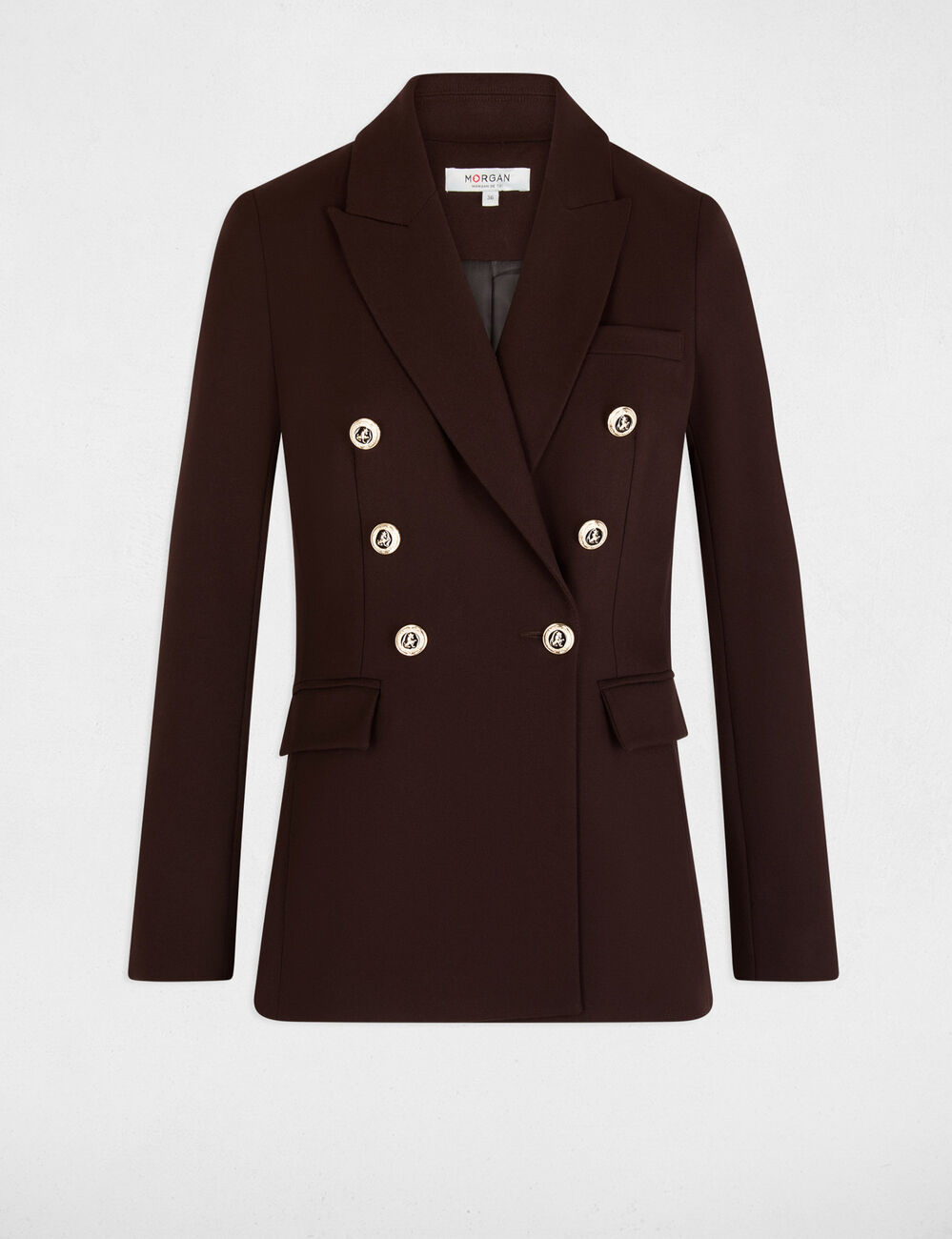 Blazer ajusté sans manches marron foncé femme