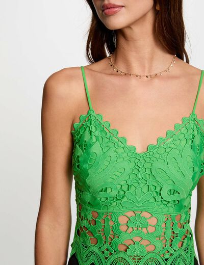 Crop top met fijne bandjes groen vrouw