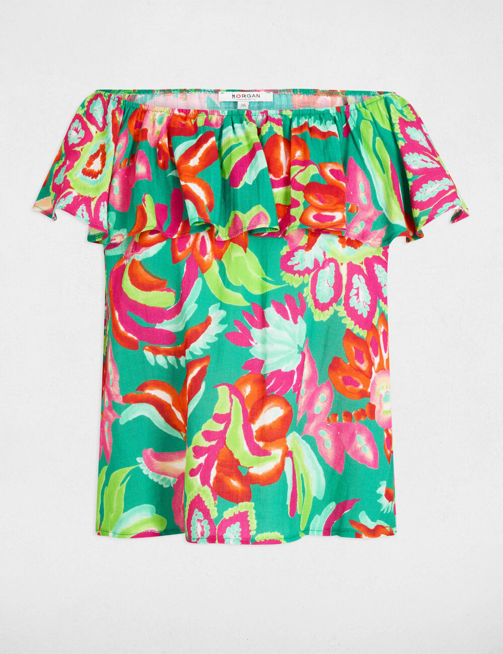 Mouwloze top met print meerkleurig vrouw