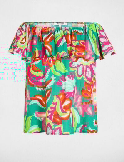 Mouwloze top met print meerkleurig vrouw