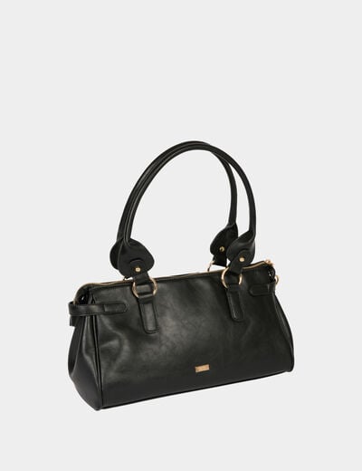 Sac similicuir port&eacute; &eacute;paule noir femme