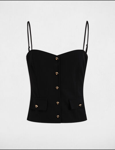 Top bretelles fines noir femme